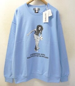 ◆WACKOMARIA/ワコマリア 新品タグ付き XL 24AW 24FW ボブマーリー　スウェット BOB MARLEY CREW NECK SWEAT SHIRT ( TYPE-4 )(BLUE