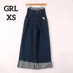 タグ付　GRLグレイル　デニムパンツ　ジーンズ　XS　青　カットオフ