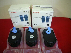 【未使用】Canon 502 CRG-502 キヤノン 純正トナーカートリッジ ブラック 3個 箱開封 長期保管品 ジャンク扱い