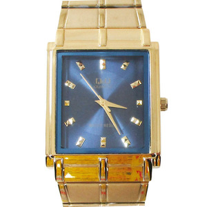 同梱可能 シチズン スクエア腕時計 日本製ムーブメント スライド式フリーアジャスストバンド QA80-002 メンズ 紳士/9021