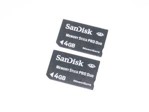 動作保証！SanDisk Memory Stick PRO Duo 4GB MAGICGATE 2枚セット