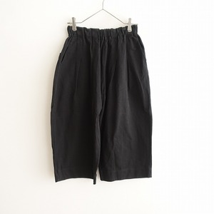 【染】ナチュラルランドリー NATURAL LAUNDRY *スウェットワイドパンツ*2綿スミクロ墨黒ゴムキュロット(34-2404-63)【70E42】