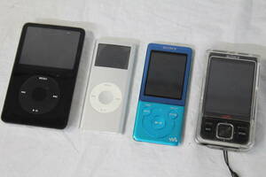 【0604B】(1698) ミュージックプレーヤー 4台セット Apple iPod 2GB 30GB SONY WALKMAN NW-S774 NW-A916 動作未確認 ジャンク品