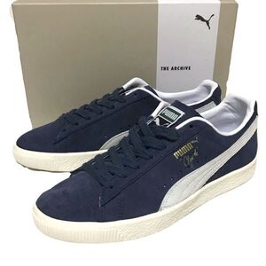 【新品】PUMA CLYDE OG プーマ クライド メンズ クラシック ローカット スニーカー シューズ US9/27㎝ ネイビー 紺白 スエード 未使用 正規