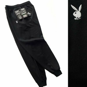 新品 プレイボーイ 裏毛 刺繍 スウェット パンツ M 黒【33056_99】 PLAYBOY メンズ スエット イージーパンツ ジョガーパンツ