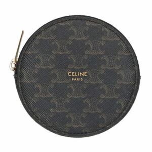 セリーヌバイエディスリマン CELINE by Hedi Slimane 10D222BQ3 トリオンフ総柄ラウンドジップレザーコインケース 中古 HJ12