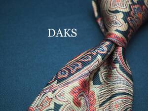 美品【DAKS ダックス】 C1041 ペイズリー 日本製 SILK ブランド ネクタイ 古着 良品