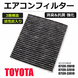 トヨタ エアコン フィルター 87139-28010 GSJ15 FJクルーザー 純正互換品 活性炭入 3層構造 /7-110 U-3