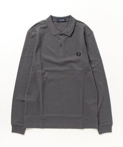 「FRED PERRY」 長袖ポロシャツ M グレー レディース