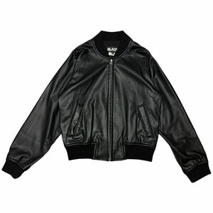 BLACK COMME des GARCONS ブラックコムデギャルソン 11AW フェイクレザージャケット ブルゾン ブラック サイズM 日本製