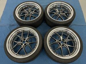 中古GTM エイムゲイン [レクサスLC600前期] 22X9.5J +20 22×10.5J +24 120/5H ヨコハマタイヤ PARADA Spec-X SET 管理[20240613-002]