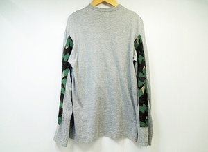 下松)COMME des GARCONS HOMME コムデギャルソンオム ロンT カットソー　グレー サイズ M ◆N2410023 MK09A