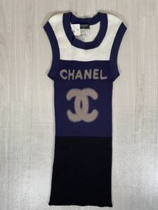 ★１１Pシャネル CHANEL CCマーク タンクトップ リブ ニット ３４