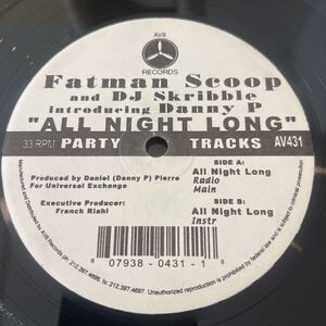 AV8/AV431/Fatman Scoop And DJ Skribble Introducing Danny P/All Night Long/PARTY TRACKS/レコード/中古/DJ/hiphop