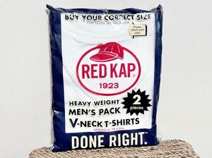 5-6 未使用 希少 RED KAP レッドキャップ Vネック 半袖 Tシャツ 2枚組 L サイズ ホワイト ヘビーウェイト ②