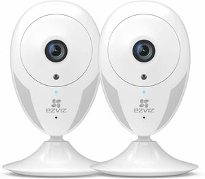 新品未使用・送料無料 EZVIZ CTQ2C 2台キット 見守りカメラ 1080P スマホ 会話できる 音声録音 アレクサ/Google対応 2.4GHzのWiFi対応