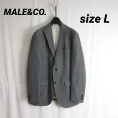 MALE&CO. グレー テーラード ジャケット ストライプ ブレザー アンコン