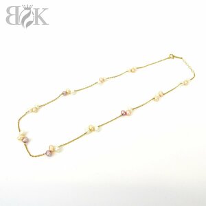 美品 タサキ パール ネックレス K18 イエローゴールド 全長約43cm パール径:約5.9～6.1ｍｍ TASAKI ◇