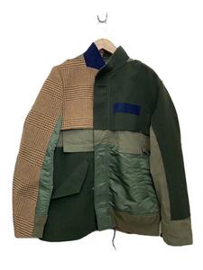 sacai◆18AW/combo fabric jacket/フライトジャケット3/ナイロン/カーキ/18-01804M