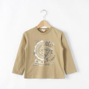 新品　HusHusH(Kids)　アメカジテイストプリント長袖Ｔシャツ　サンドベージュ 　13(130cm) 　定価1089円