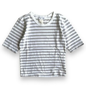 agnes b アニエスベー 半袖 ボーダー Uネック コットン 2 Tシャツ S/S トップス カットソー 古着 ヴィンテージ レディース ボートネック