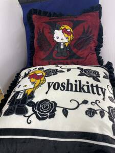 しまむら yoshikitty コラボ 背当てクッション 2種セット ヨシキティ YOSHIKI X JAPAN 枕 2個セット　約45×45ｃｍ