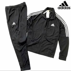 新品【メンズL】 黒ブラック adidas アディダス 上下セット ジャージ セットアップ スリーライン オールシーズン トラックスーツ 