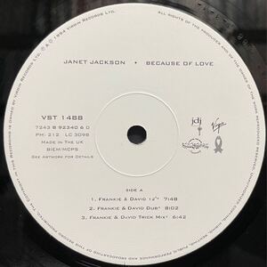 JANET JACKSON / Because Of Love UK12inch盤その他にもプロモーション盤 レア盤 人気レコード 多数出品。