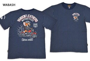 vanson×TOM＆JERRYコラボ 天竺半袖Tシャツ◆vanson ウォバッシュXLサイズ TJV-2327 バンソン ヴァンソン トムとジェリー 刺繍 バイカー