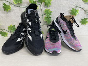 7562-01★新品未使用♪adidas/アディダス/NIKE/ナイキ/スニーカーおまとめ2点/メンズ/27㎝/黒/マルチカラー/ピンク/蛍光カラー★