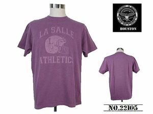 【送料無料 35%OFF】HOUSTON ヒューストン ピグメント ヘビーウェイト プリントTシャツ「LASALLE」 NO.22105 PURPLE_Mサイズ