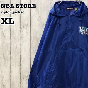 NBA STORE US アメリカ古着 NBAプリント ナイロン プルオーバー パーカー XL