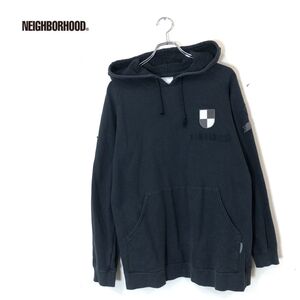 1D2542-D◆old◆ 00s NEIGHBORHOOD ネイバーフッド パーカー フーディー 長袖 Y2K 02年◆ sizeS ブラック 黒 コットン 古着