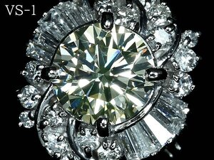 IVM14478SS【1円～】新品【RK宝石】VS-1 カット:VERY GOOD 極上イエローダイヤモンド 特大1.189ct! 極上脇石ダイヤ Pt900 超高級リング