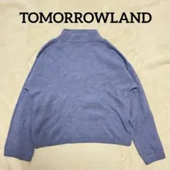 TOMORROWLAND【S】ウール×カシミヤ 天然素材ニット リブネックニット