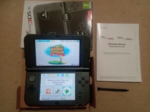 new 3DS XL LL 本体(メタリックブラック)　欧州板　海外版　中古