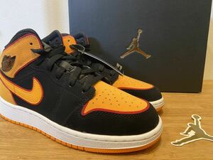 即決23.5cm NIKE GS AIR JORDAN1 Mid SE Vivid Orange ナイキ GS エアジョーダン1 ミッド SE ヴィヴィッドオレンジ 新品国内正規品