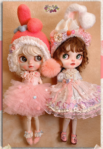 **Mint berry** Blythe ブライスのお洋服セット ** マイメロディミント＆ピーチ ** 14点 手作り oneoff 検 カスタムブライス 