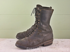 Z273 USA製 HATHORN BOOT ビンテージ ワークブーツ（ロガーブーツ）ワイズ細め 黒 ブラック メンズ 11B 29cm 