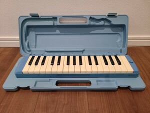 YAMAHA ヤマハ ピアニカ 鍵盤ハーモニカ P-32D 水色 ライトブルー 学校指定 幼稚園 小学校 動作未確認 ジャンク扱 音楽