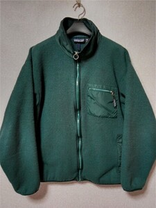 ヴィンテージvintage USA製 90s パタゴニア patagoniaレトロパイルカーディガン　グリーン　XL