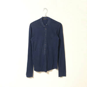 ★NEIL BARRETT ニールバレット★メンズ ヘンリーネック 長袖 Tシャツ ロンT ネイビー カットソー size XS トップス