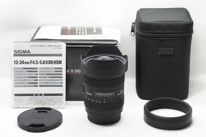 【適格請求書発行】良品 SIGMA シグマ 12-24mm F4.5-5.6 II DG HSM Canon キヤノン EFマウント 元箱付【アルプスカメラ】240203l