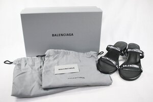 ◎ 未使用・展示品 BALENCIAGA バレンシアガ 695000 WCAE1 1090 サイズ38 約25cm サンダル ミュール ブラック 黒 レディース 靴