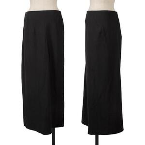 ヨウジヤマモト ファムYohji Yamamoto FEMME ウールカーブ切替スカート 黒S