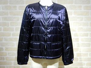 良品! PRADA/プラダ 中綿 ノーカラー ジップアップジャケット サイズ46 【6484y1】