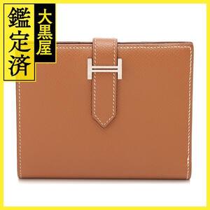 HERMES　エルメス　ベアンコンパクト　ヴォーエプソン　ゴールド　SV金具　Y刻印　2020年頃製造【431】2146000393051