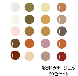 カラージェル セット まとめ買い 第2弾 20色 国産 化粧品登録 ジェルネイル