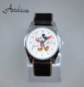 ☆時計☆Walt Disney (ディズニー)☆5000-7000☆Mickey Mouse SL文字盤 メンズ 手巻き 腕時計☆稼動品☆『VRW-419』