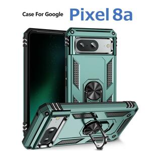 Google Pixel 8a ケース グリーン 耐衝撃